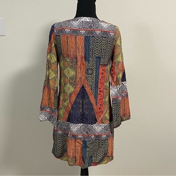 AX Paris Aztec Printed Swing Dress Multi Color Size 8 - Picture 4 of 11